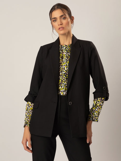 APART Blazer Legerer, leicht Oversized 1- Knopf mit tiefem Revers | schwarz image 1