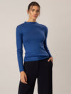 APART Rippenpullover aus einer soften Woll- Mischung | royalblau