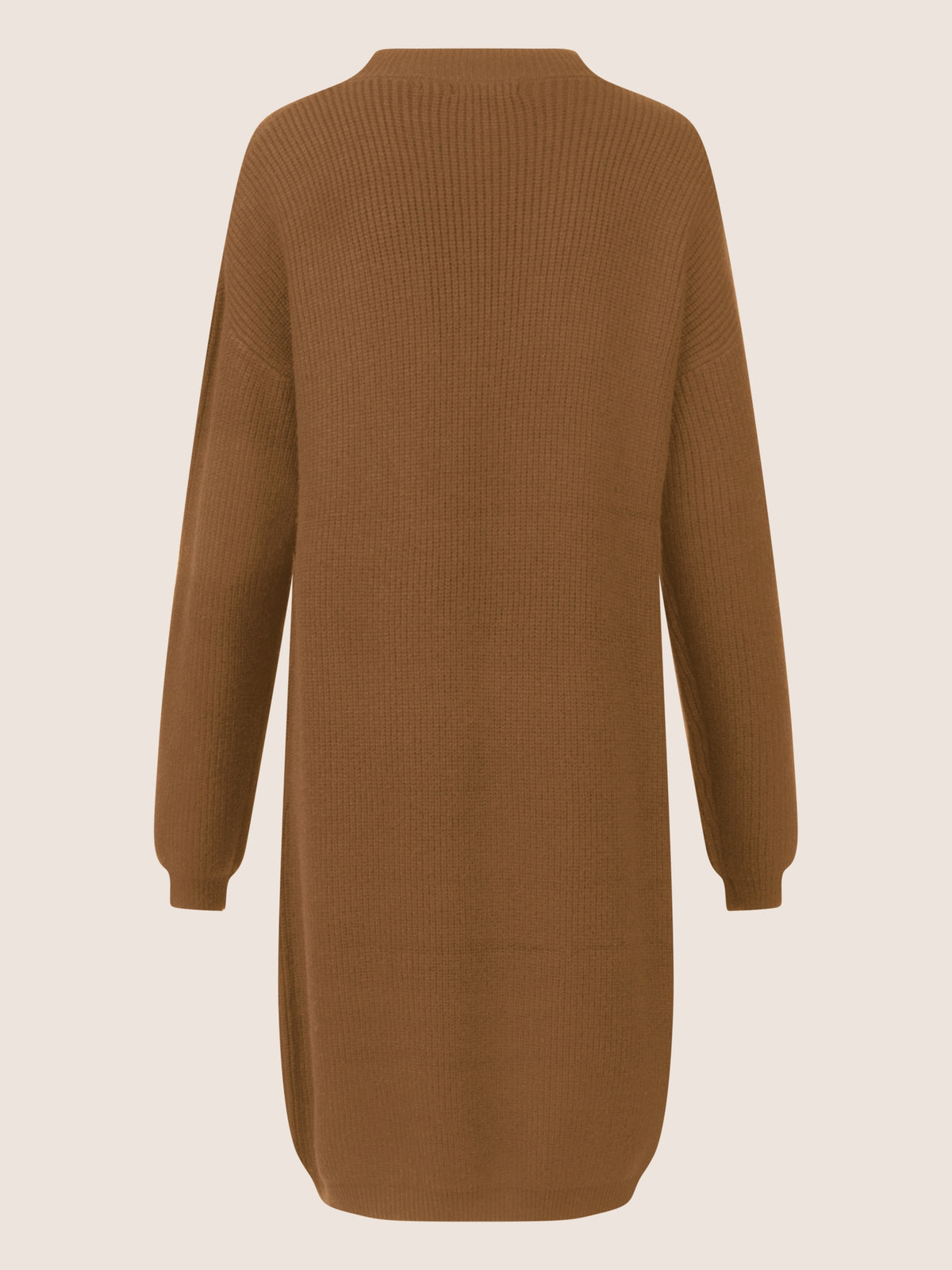 APART Oversized Strickkleid in Halbpatent gestrickt, aus einer soften Viskose- Mischung mi | cognac