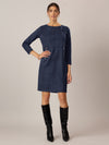 APART Jerseykleid in Velourleder- Optik | nachtblau