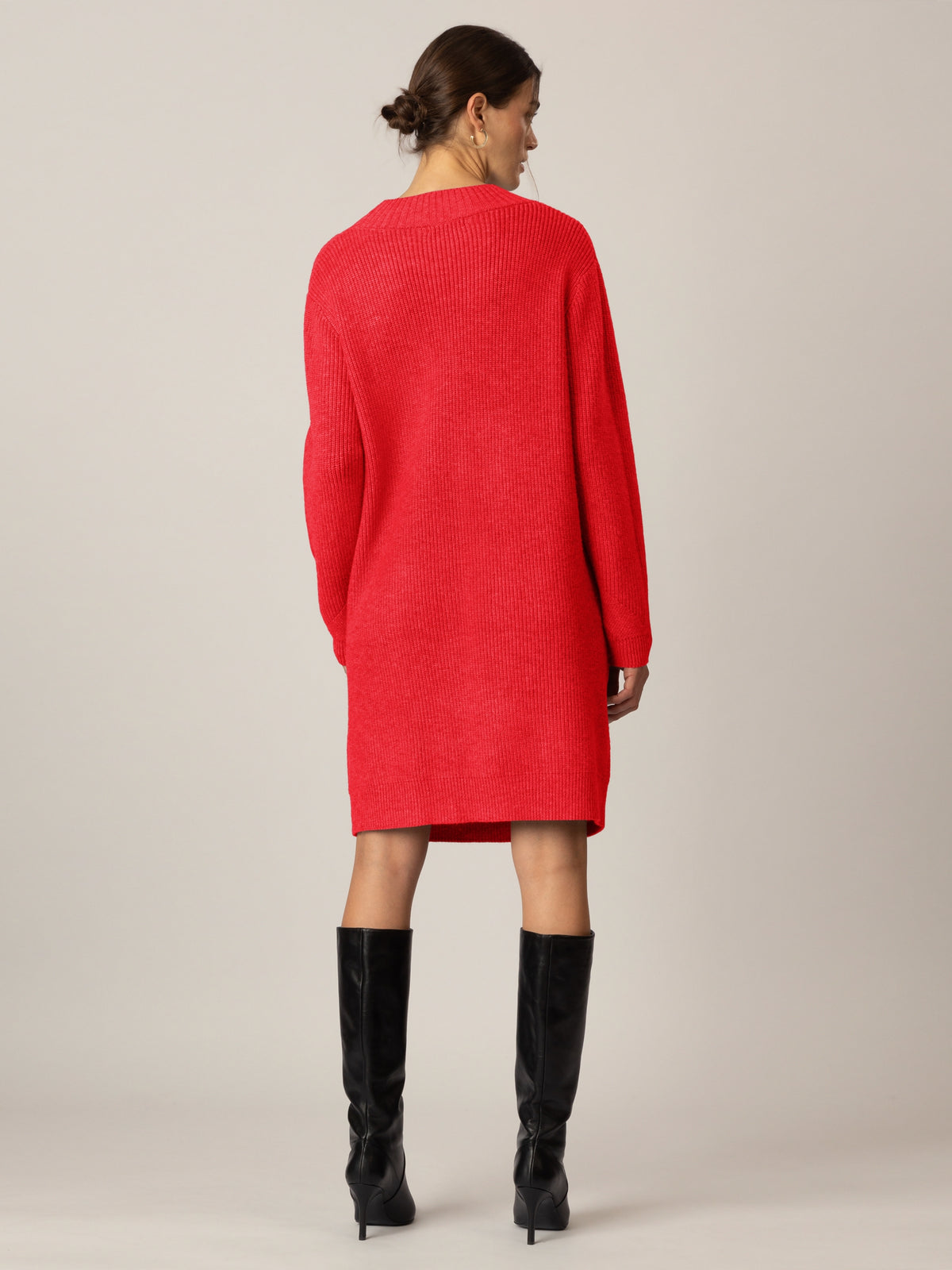 APART Oversized Strickkleid in Gerade Form | rot