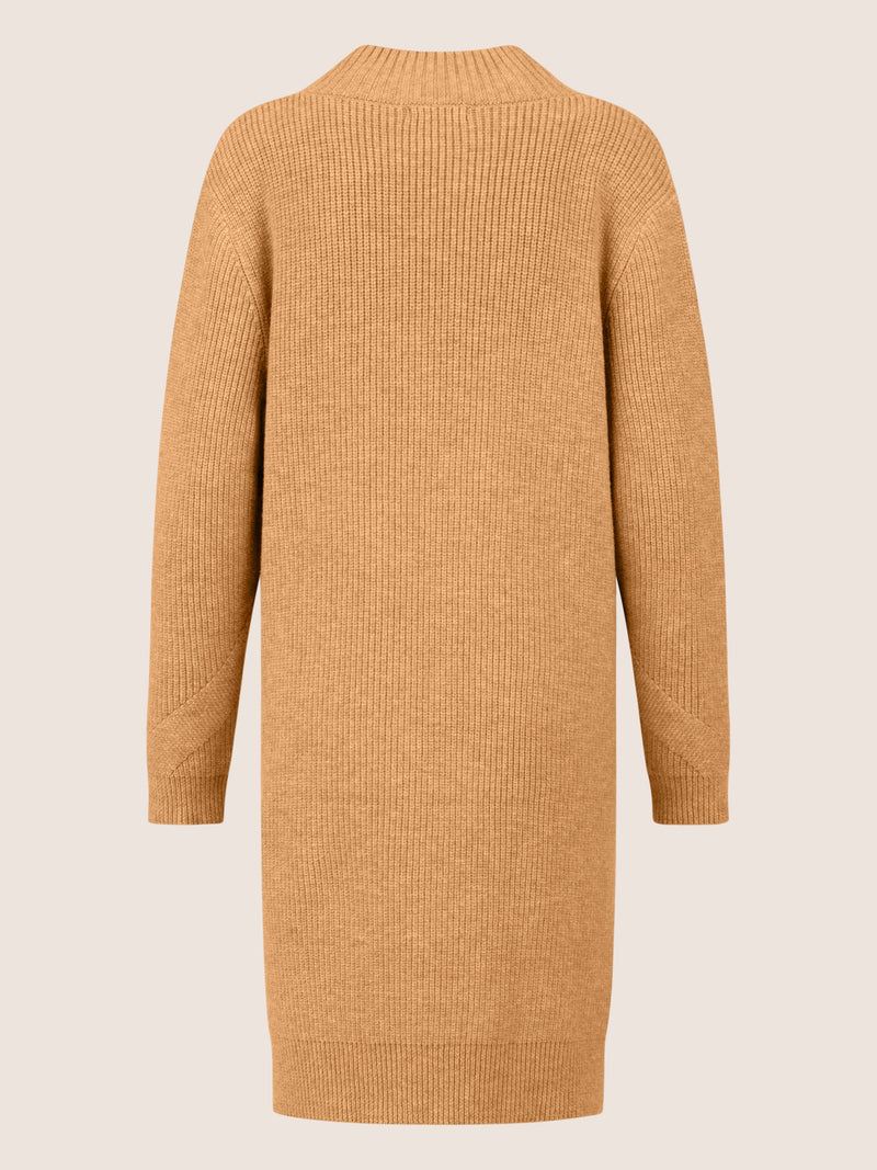 APART Oversized Strickkleid in Gerade Form | cognac