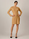 APART Strickkleid mit ausgestelltem Rockpart | cognac