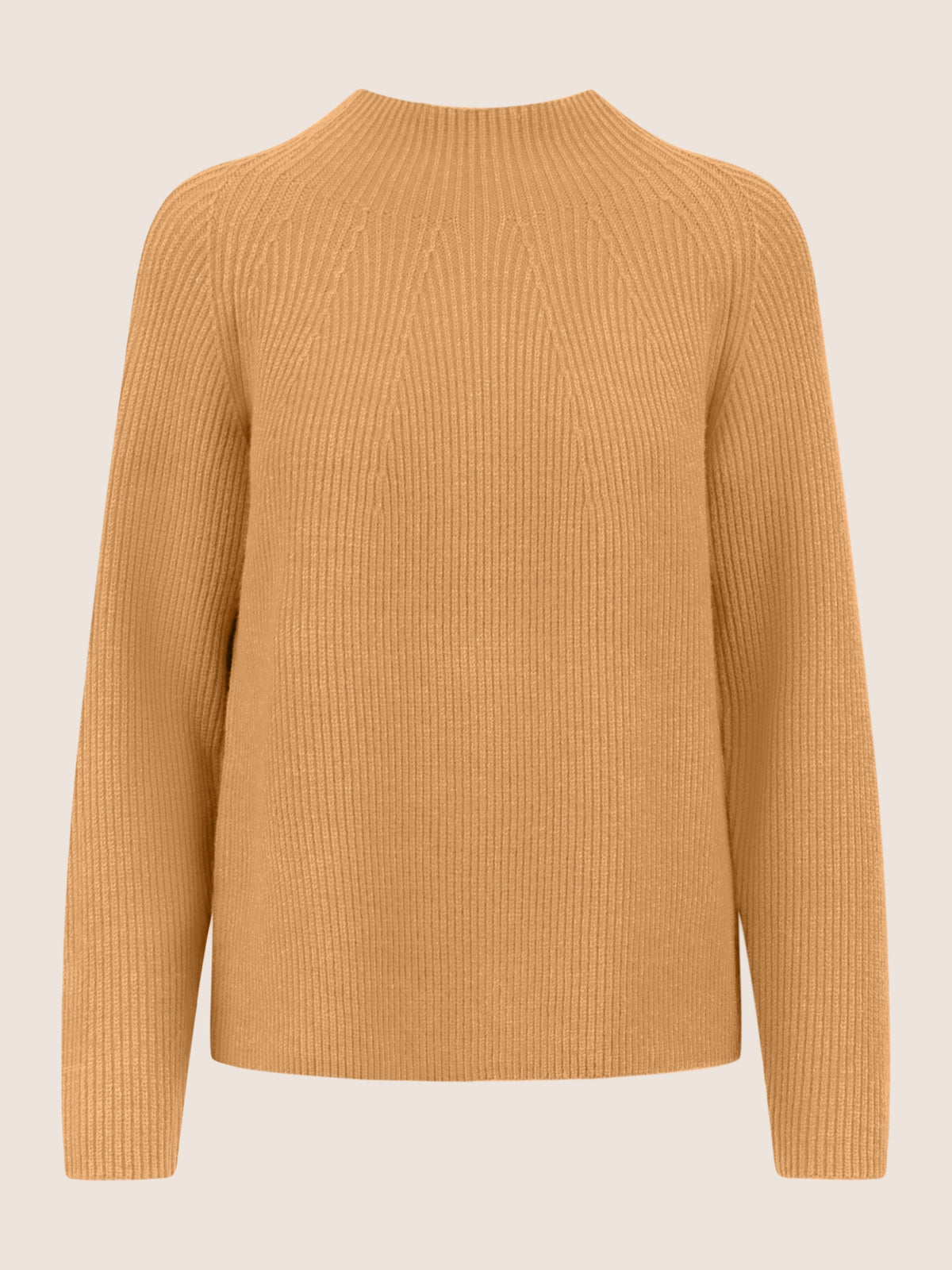 APART Pullover aus einer soften Viskose- Mischung mit Kaschmir allover in Halbpatent gestr | cognac