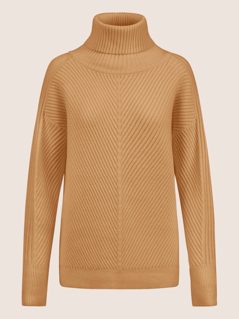 APART Pullover aus einer soften Viskose- Mischung mit Kaschmir | cognac