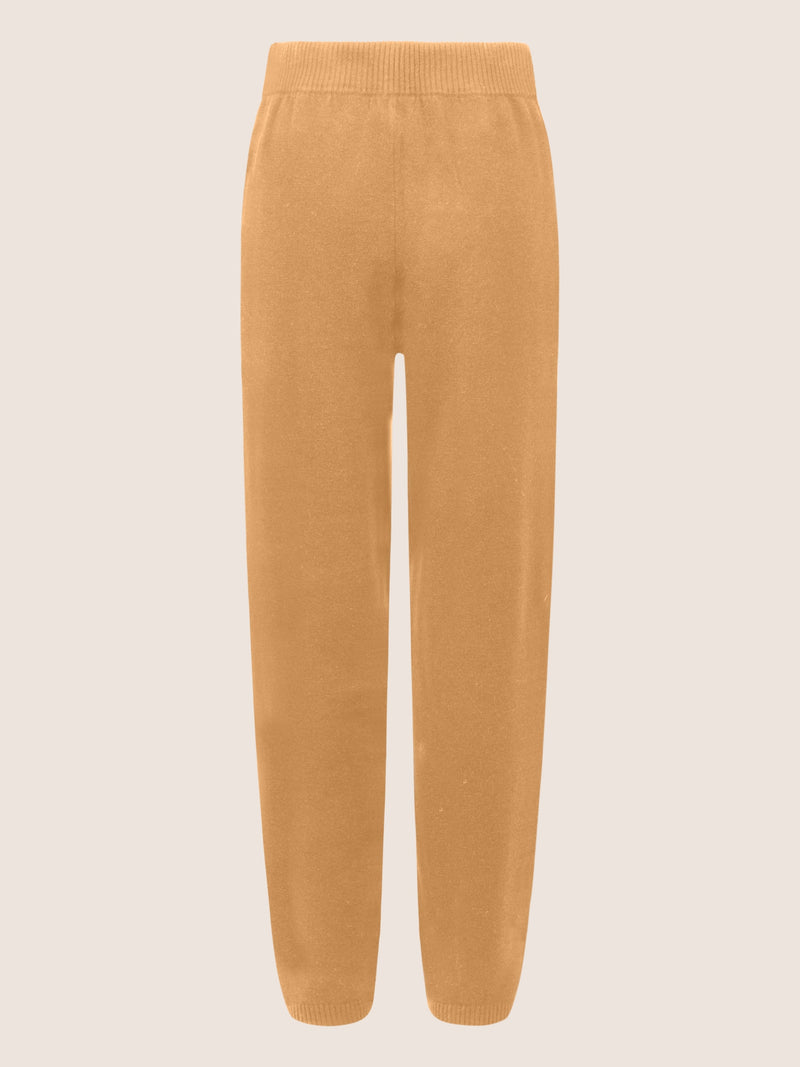 APART Strick-Jogpants aus einer soften Viskose- Mischung mit Kaschmir | cognac