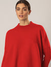 APART Oversized Pullover in Milano- Knit aus einer soften Viskose- Mischung mit Kaschmir | rot