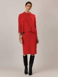 APART Oversized Pullover in Milano- Knit aus einer soften Viskose- Mischung mit Kaschmir | rot