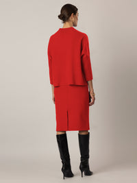 APART Oversized Pullover in Milano- Knit aus einer soften Viskose- Mischung mit Kaschmir | rot