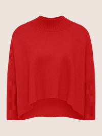 APART Oversized Pullover in Milano- Knit aus einer soften Viskose- Mischung mit Kaschmir | rot