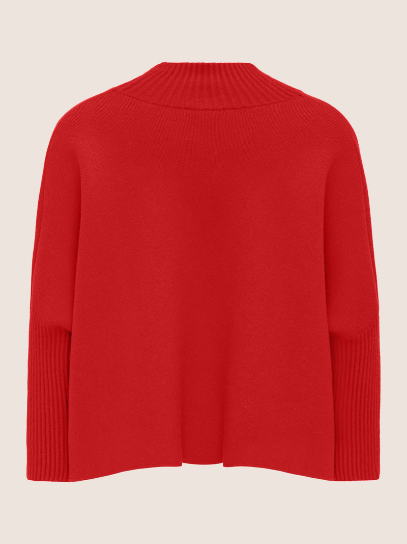 APART Oversized Pullover in Milano- Knit aus einer soften Viskose- Mischung mit Kaschmir | rot