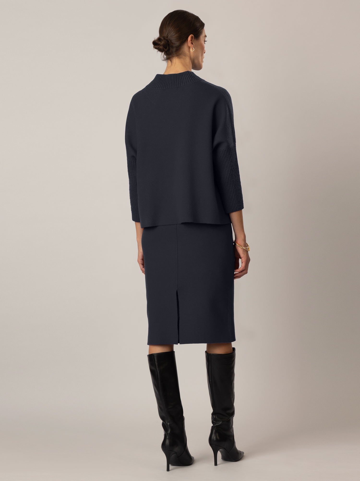 APART Oversized Pullover in Milano- Knit aus einer soften Viskose- Mischung mit Kaschmir | nachtblau