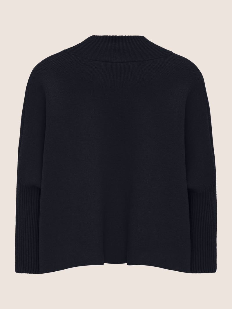 APART Oversized Pullover in Milano- Knit aus einer soften Viskose- Mischung mit Kaschmir | nachtblau