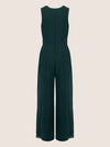 APART Overall im Materialmix aus einer leicht strukturierter Ware und Chiffon | emerald