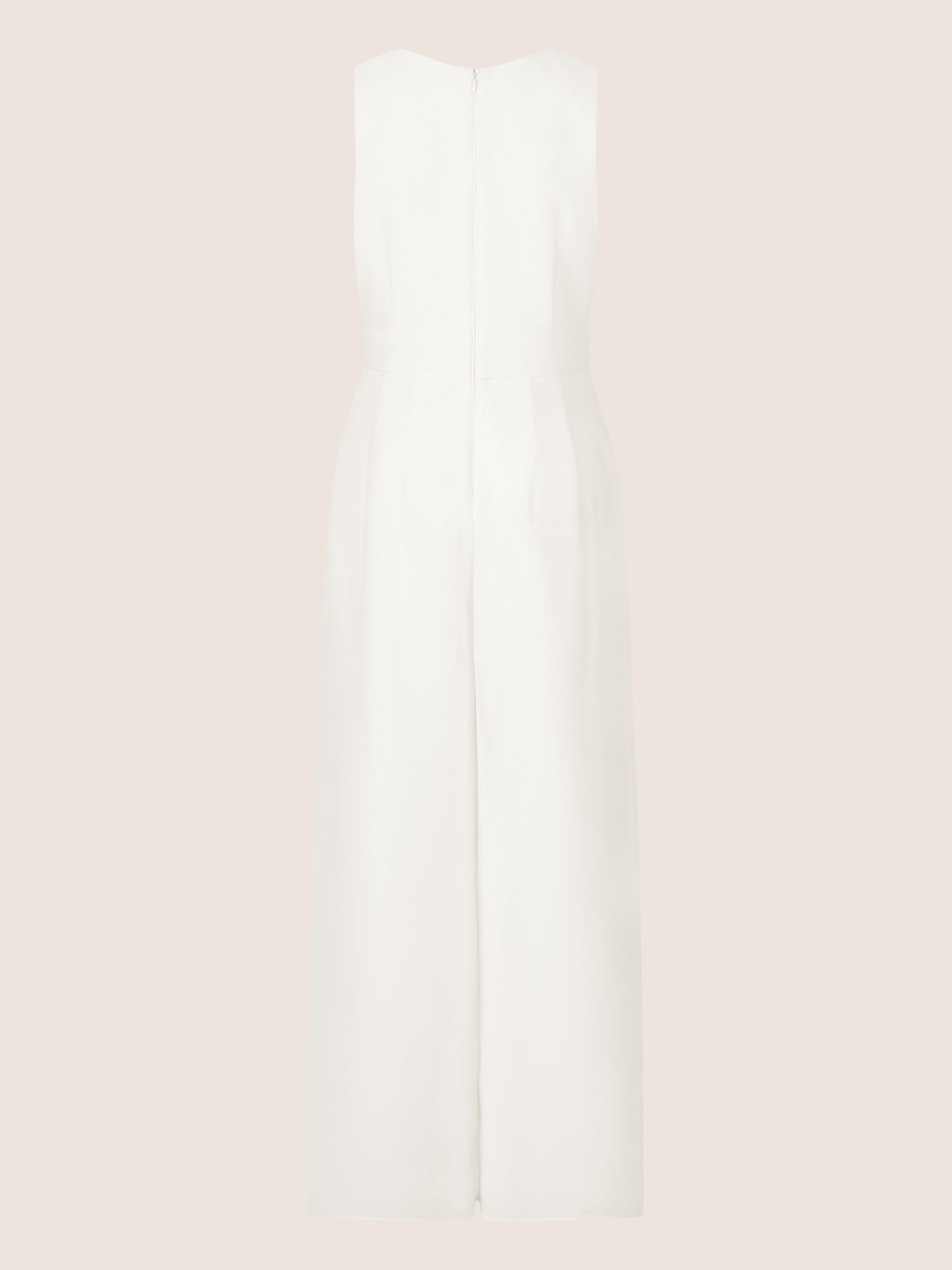 APART Overall im Materialmix aus einer leicht strukturierter Ware und Chiffon | creme