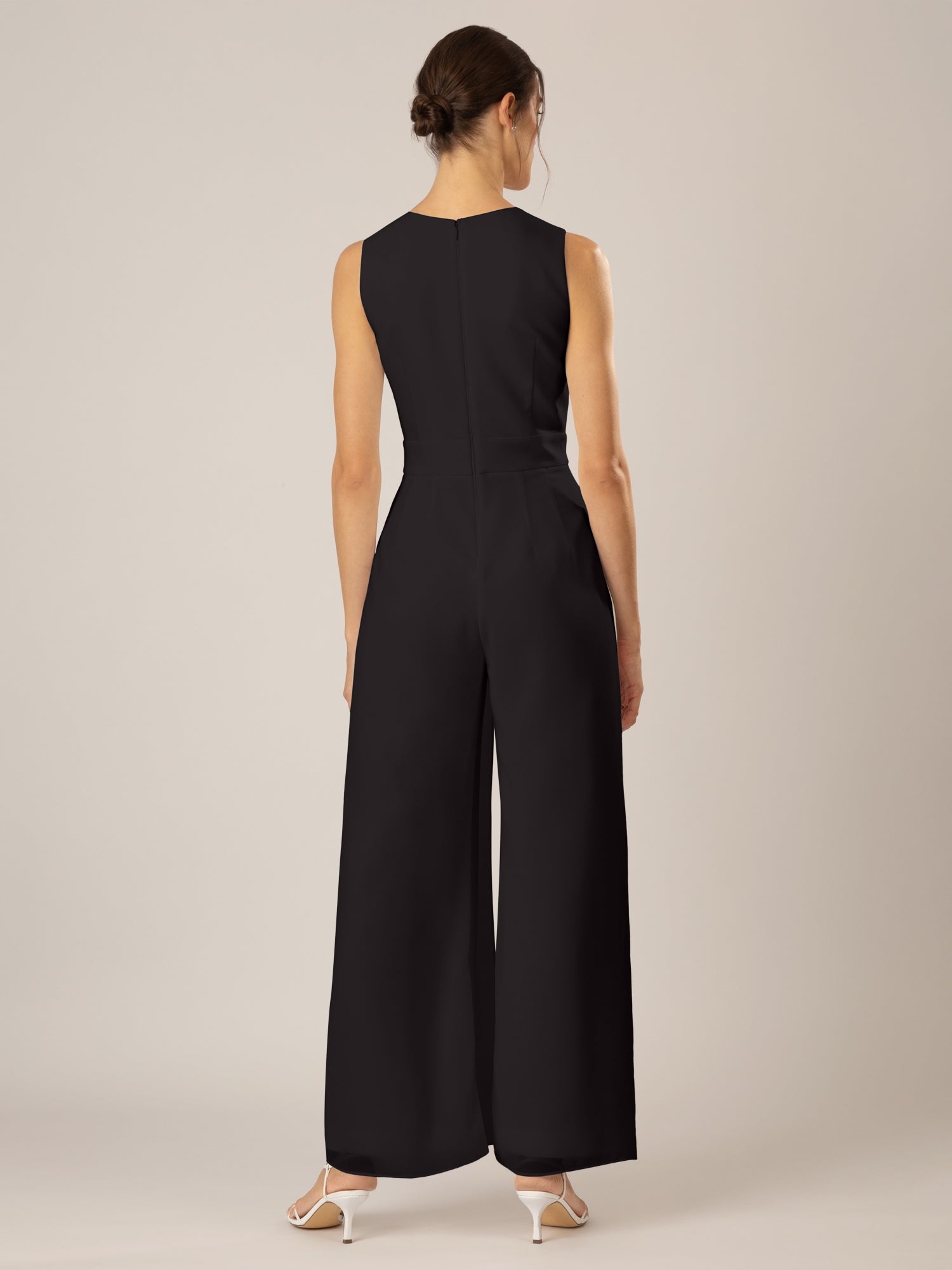 APART Overall im Materialmix aus einer leicht strukturierter Ware und Chiffon | schwarz