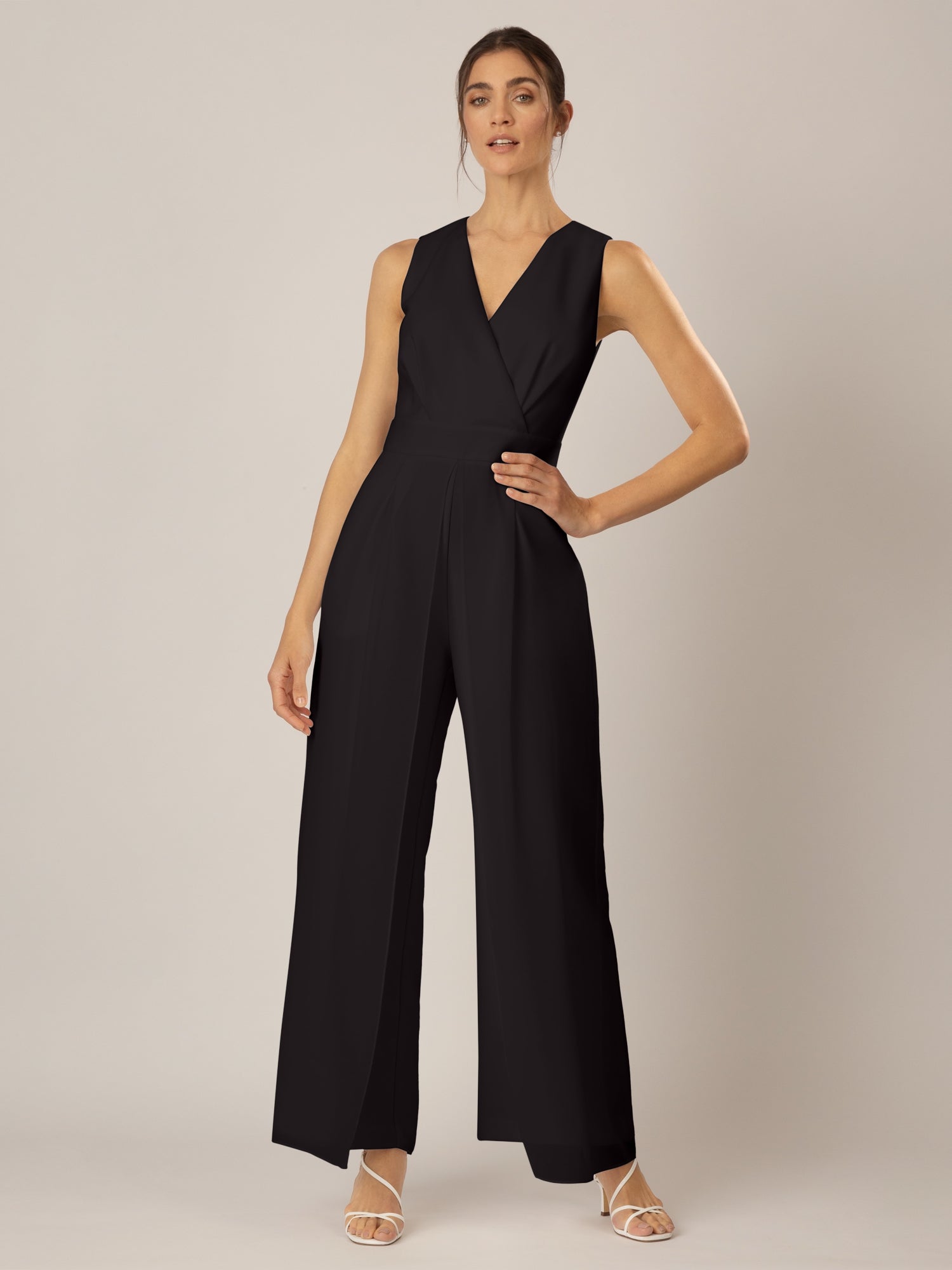 APART Overall im Materialmix aus einer leicht strukturierter Ware und Chiffon schwarz