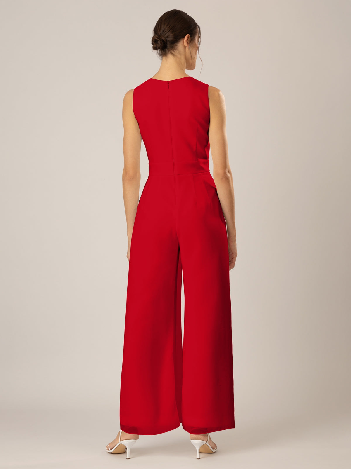 APART Overall im Materialmix aus einer leicht strukturierter Ware und Chiffon | rot