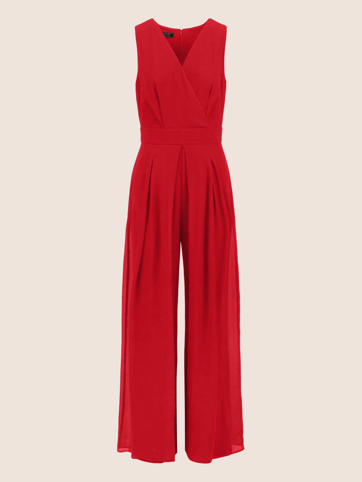 APART Overall im Materialmix aus einer leicht strukturierter Ware und Chiffon | rot