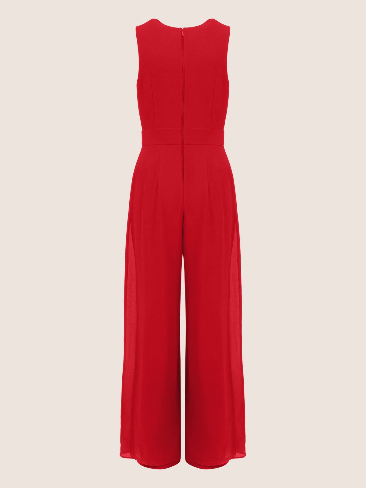 APART Overall im Materialmix aus einer leicht strukturierter Ware und Chiffon | rot