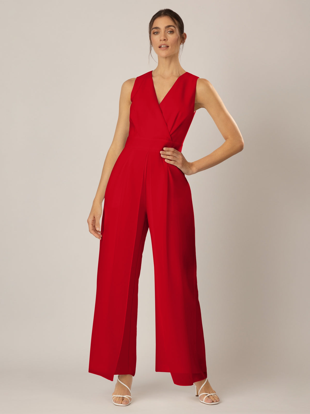 APART Overall im Materialmix aus einer leicht strukturierter Ware und Chiffon | rot