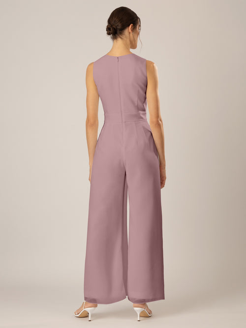 APART Overall im Materialmix aus einer leicht strukturierter Ware und Chiffon | mauve image 1