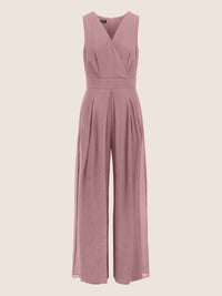 APART Overall im Materialmix aus einer leicht strukturierter Ware und Chiffon | mauve