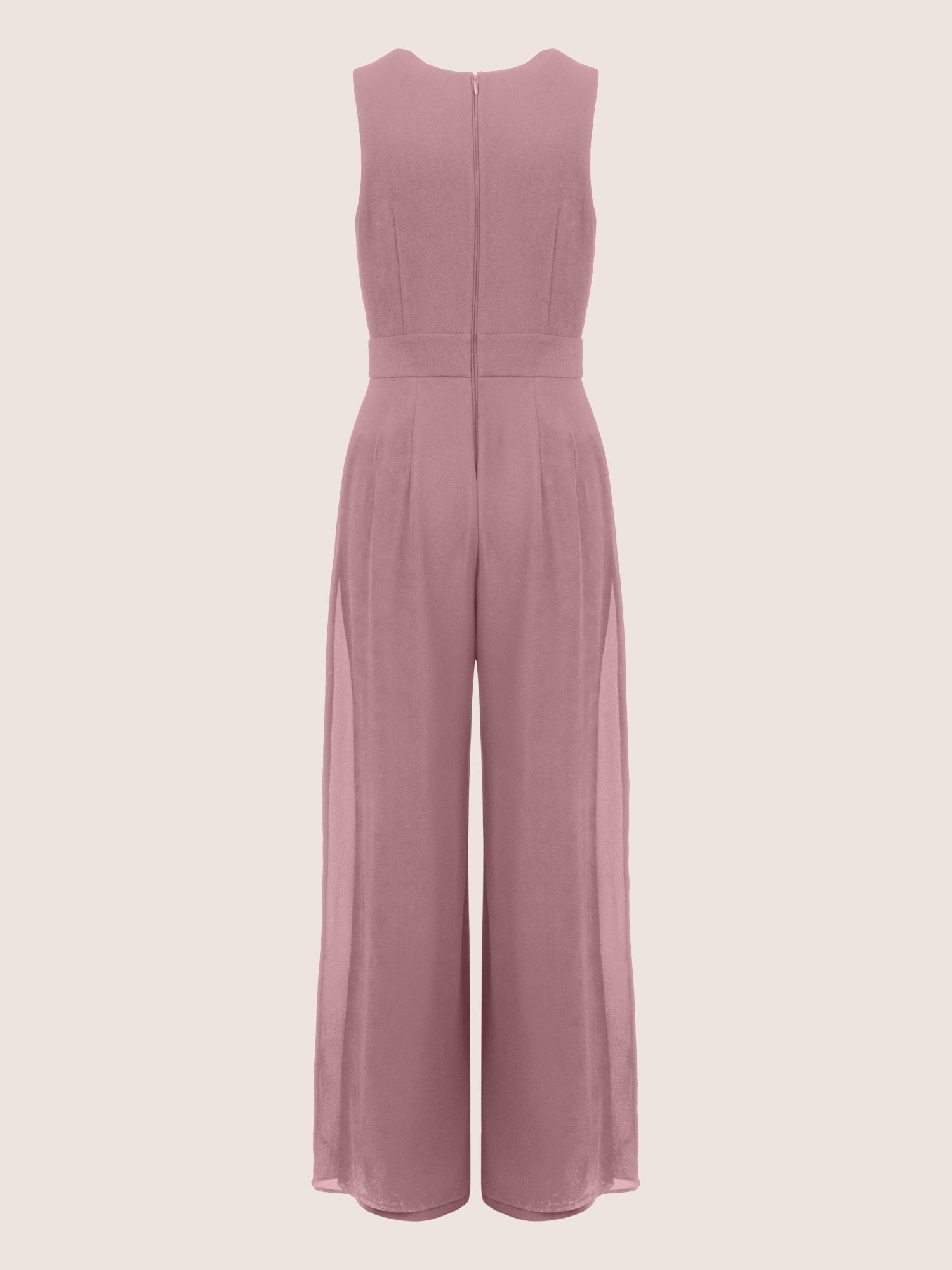 APART Overall im Materialmix aus einer leicht strukturierter Ware und Chiffon | mauve