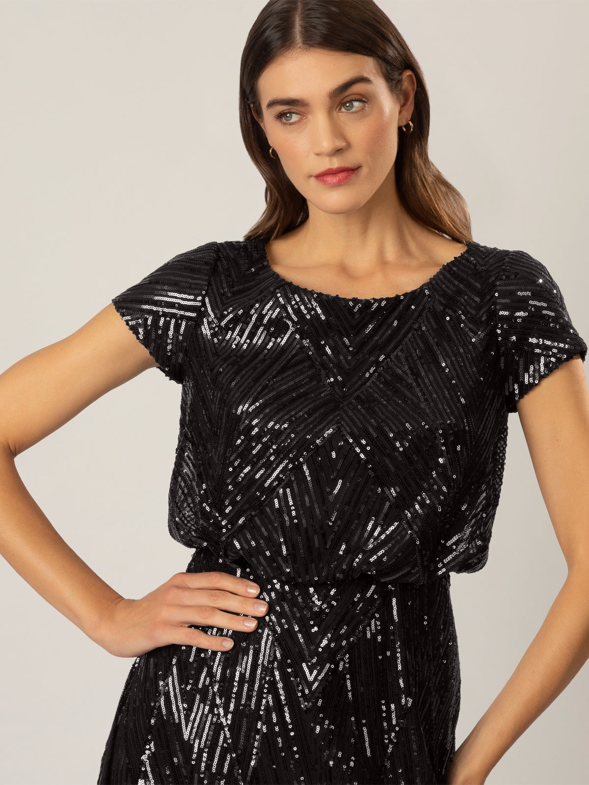 APART Pailletten besticktes Cocktailkleid Cocktailkleid allover aufwendig mit Pailletten b | schwarz