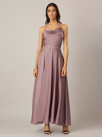 APART Satin-Abendkleid aus mattschimmerndem Satin | mauve