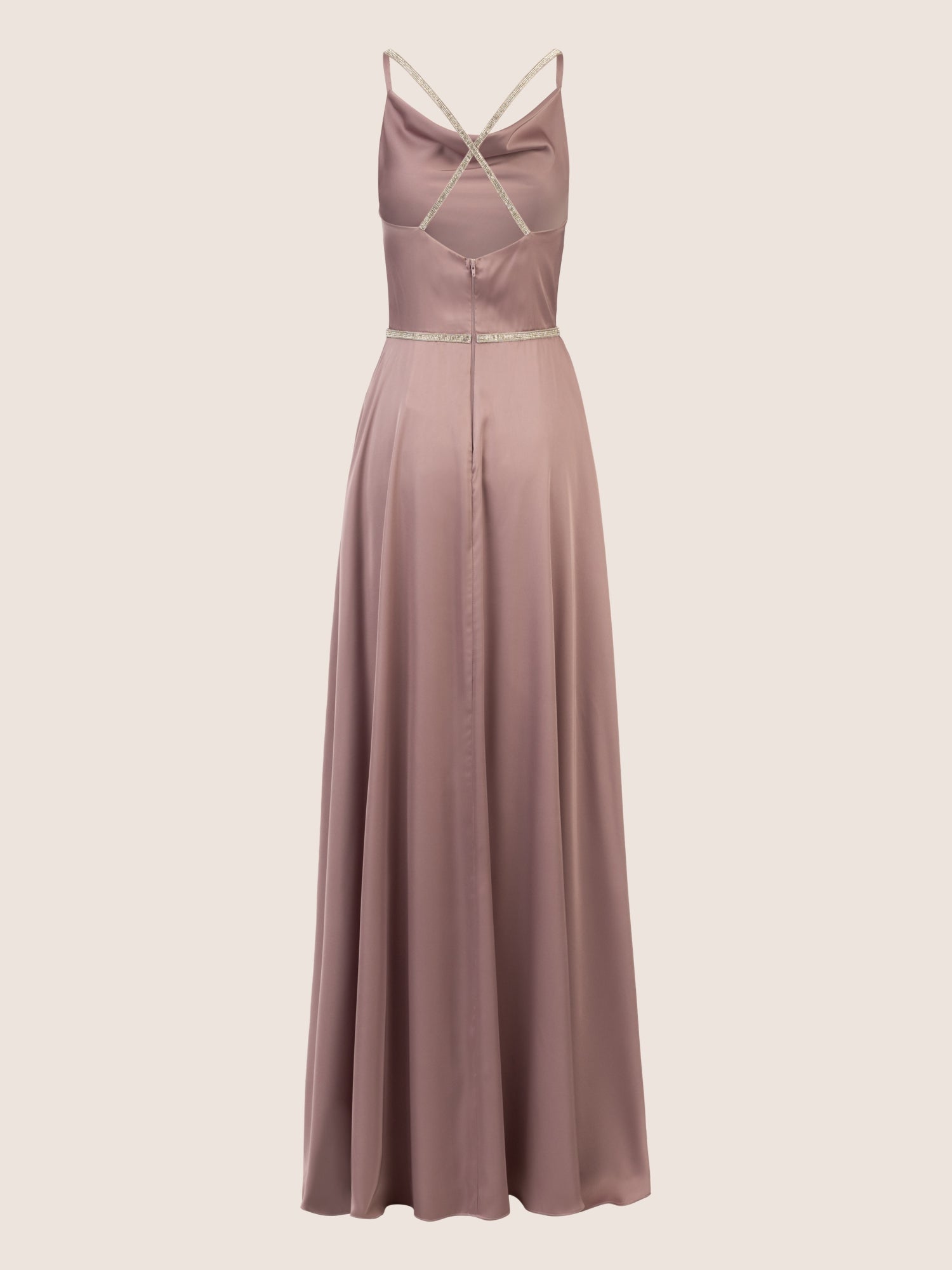 APART Satin-Abendkleid aus mattschimmerndem Satin | mauve