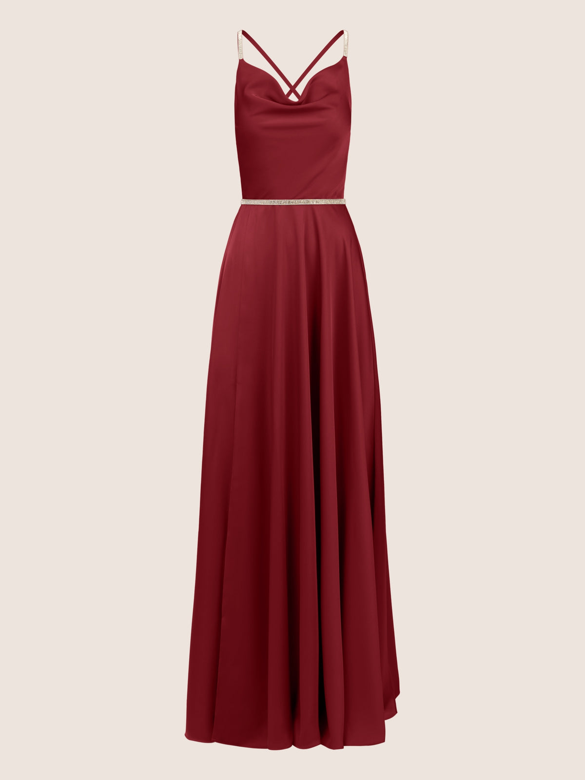 APART Satin-Abendkleid aus mattschimmerndem Satin | bordeaux