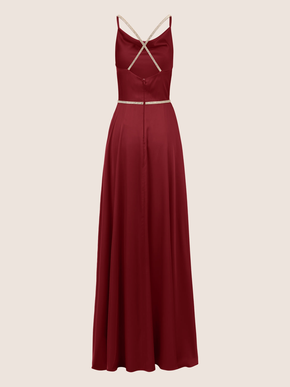 APART Satin-Abendkleid aus mattschimmerndem Satin | bordeaux