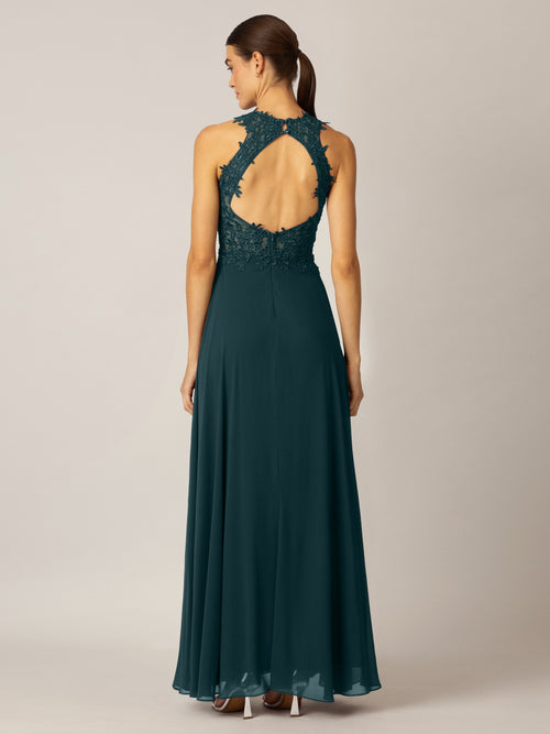 APART Abendkleid aus einer Plastischen Spitze und Chiffon | emerald image 1