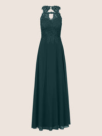 APART Abendkleid aus einer Plastischen Spitze und Chiffon | emerald