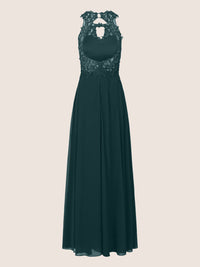 APART Abendkleid aus einer Plastischen Spitze und Chiffon | emerald