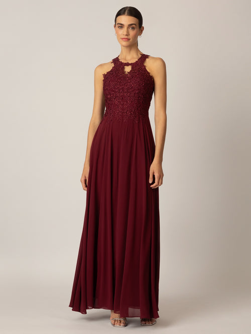 APART Abendkleid aus einer Plastischen Spitze und Chiffon | bordeaux image 1