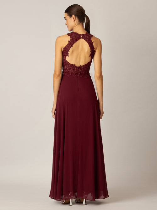 APART Abendkleid aus einer Plastischen Spitze und Chiffon | bordeaux image 1