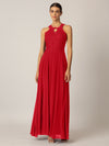 APART Abendkleid aus einer Plastischen Spitze und Chiffon | rot