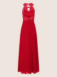 APART Abendkleid aus einer Plastischen Spitze und Chiffon | rot