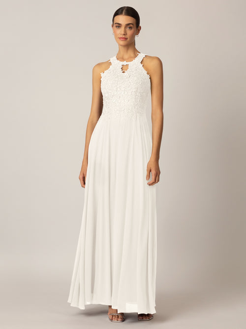 APART Abendkleid aus einer Plastischen Spitze und Chiffon | creme image 1