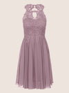 APART Cocktailkleid aus einer Plastischen Spitze und Chiffon | mauve