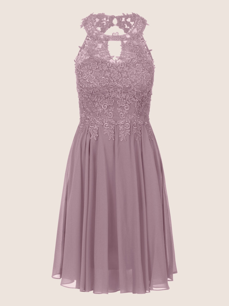 APART Cocktailkleid aus einer Plastischen Spitze und Chiffon | mauve