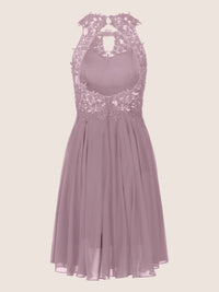 APART Cocktailkleid aus einer Plastischen Spitze und Chiffon | mauve