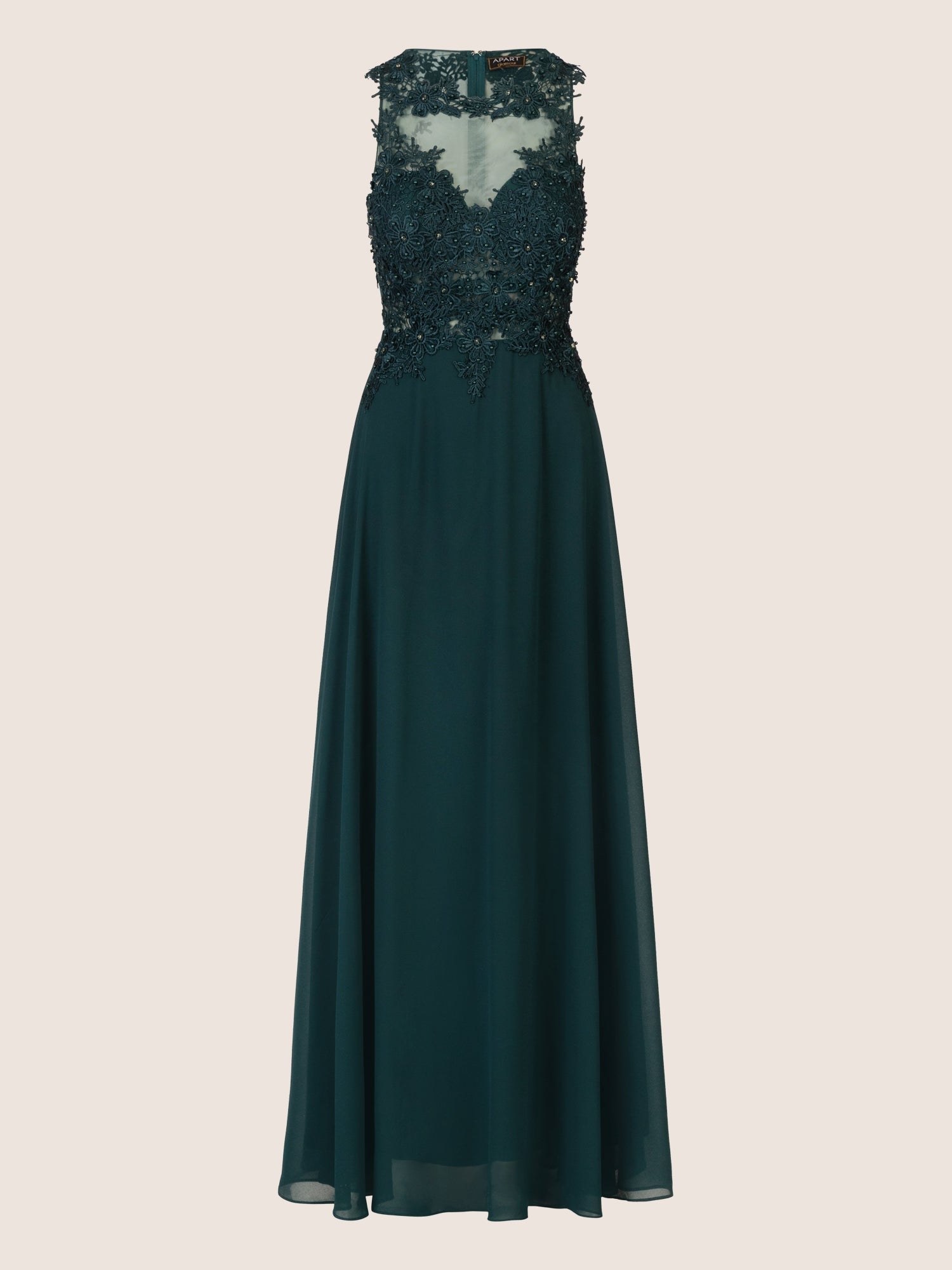 APART Spitzenkleid mit attraktivem Floral-Design | emerald