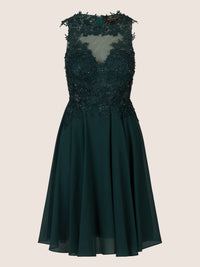 APART Spitzenkleid mit attraktivem Floral-Design | emerald