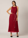 APART langes Plisseekleid mit allover Sonnenplissee | bordeaux