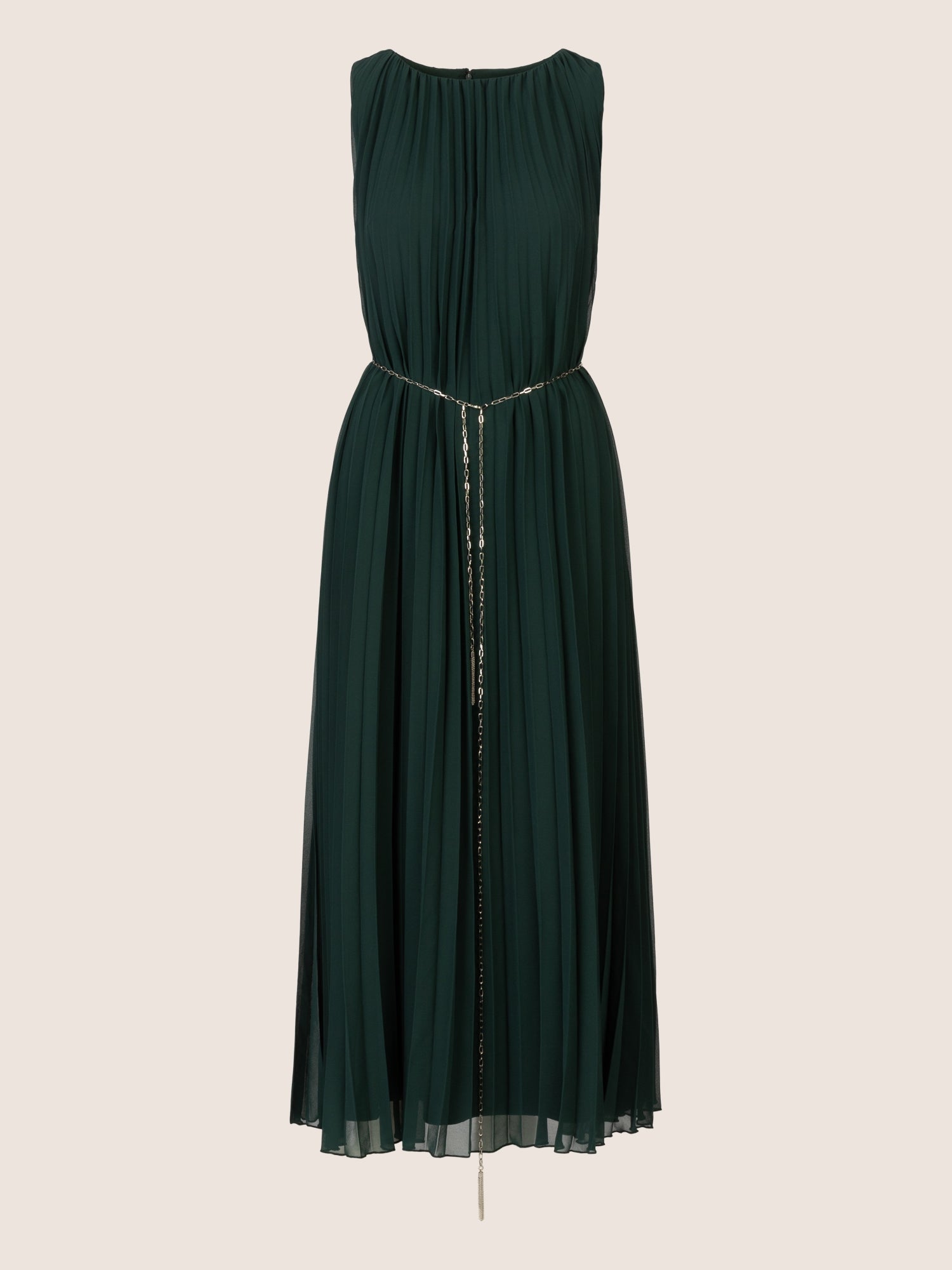 APART langes Plisseekleid mit allover Sonnenplissee | emerald