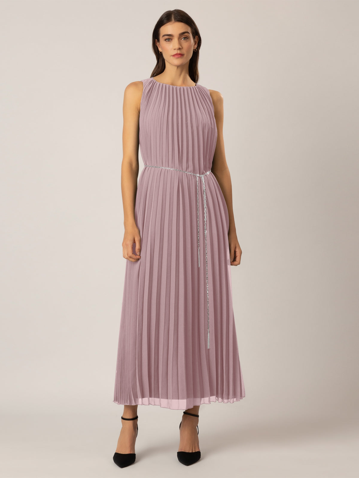 APART langes Plisseekleid mit allover Sonnenplissee | mauve