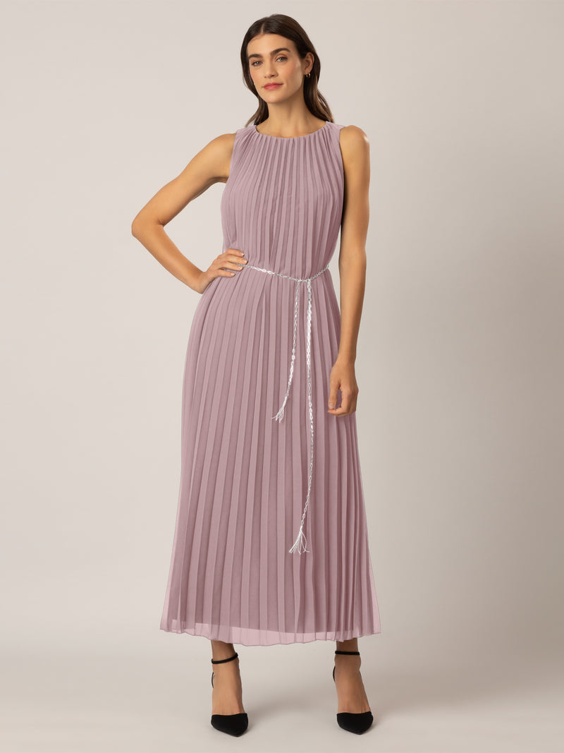 APART langes Plisseekleid mit allover Sonnenplissee | mauve